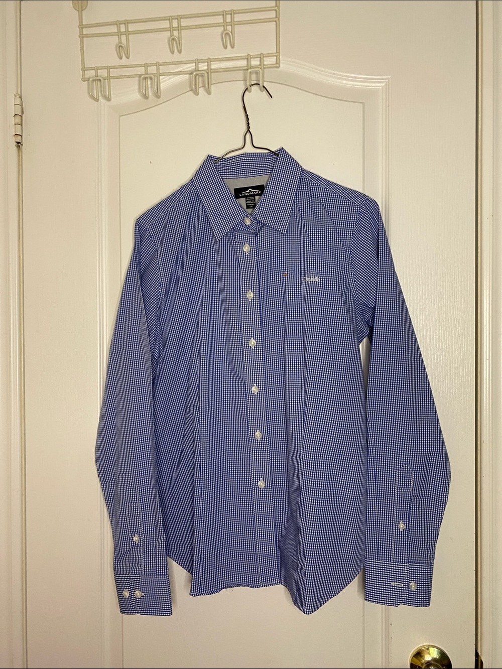 Columbia Men’s Blue Micro-Check Button-Up Shirt